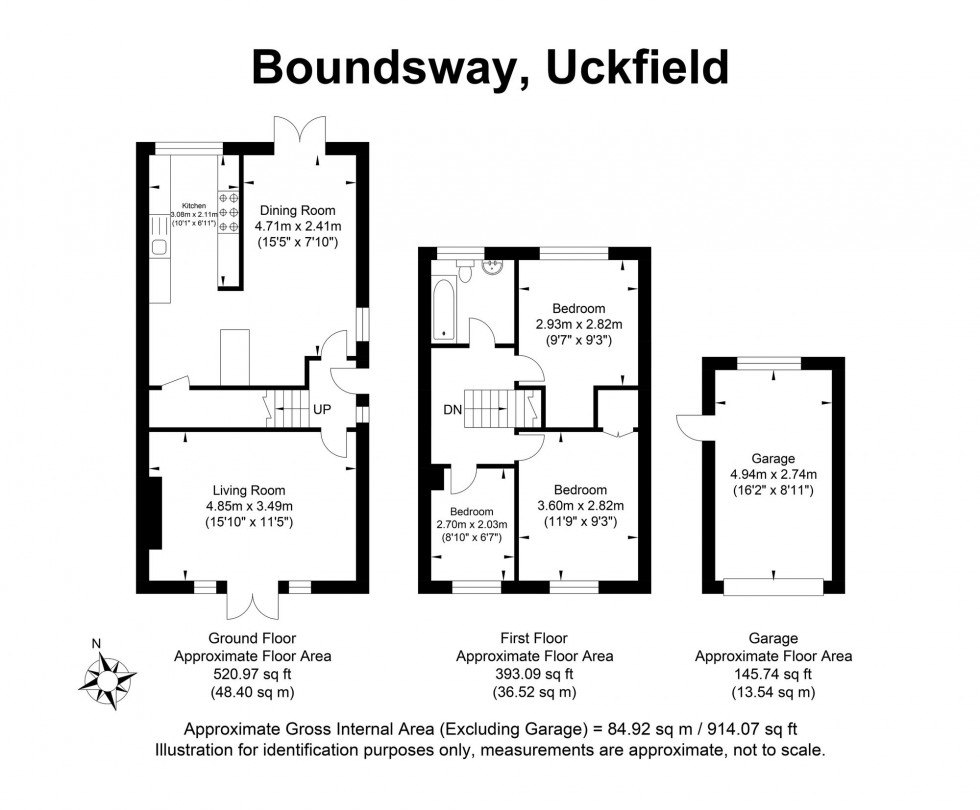 Floorplan for Boundsway, Uckfield, TN22