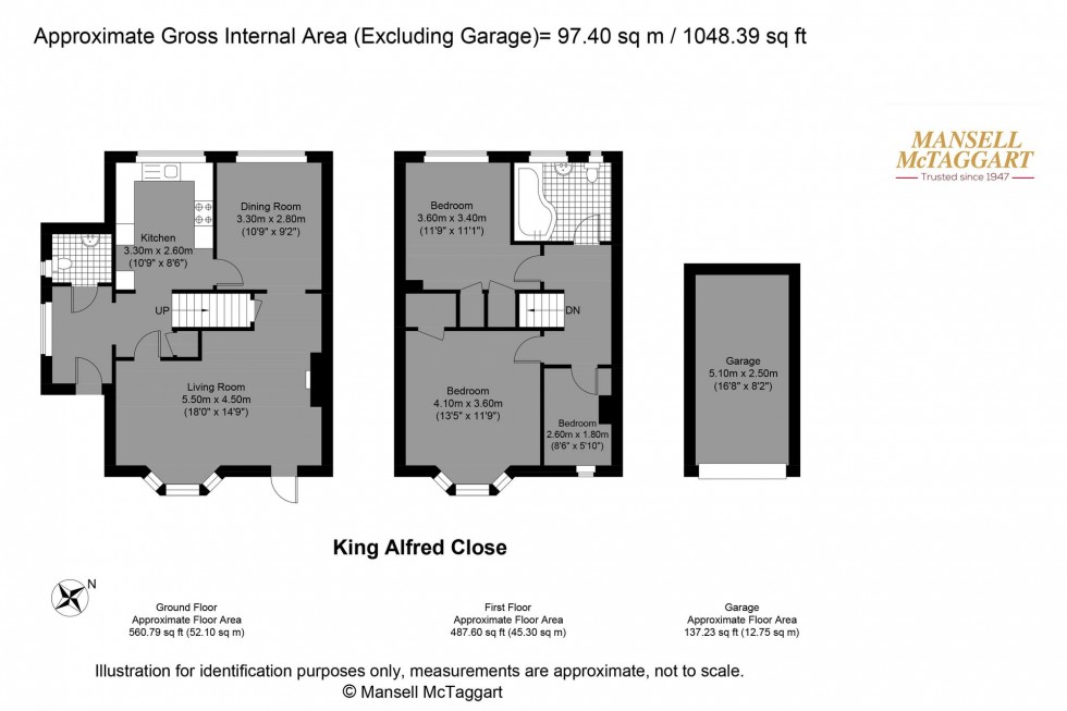 Floorplan for King Alfred Close, Steyning, BN44