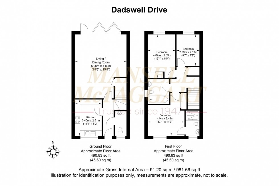 Floorplan for Dadswell Drive, Billingshurst, RH14