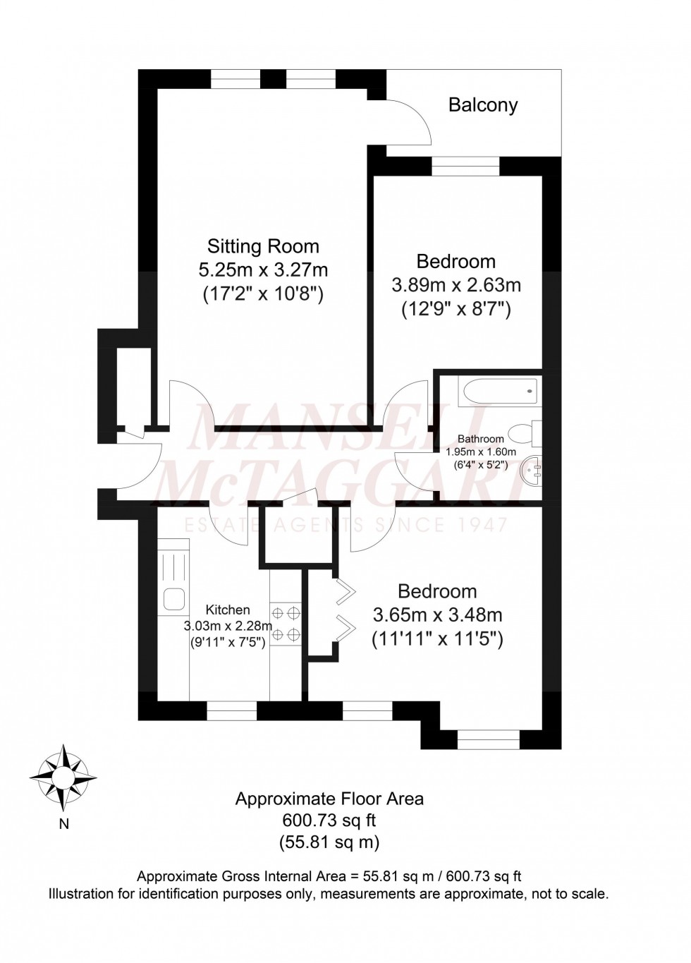 Floorplan for Fairfield Road, East Grinstead, RH19