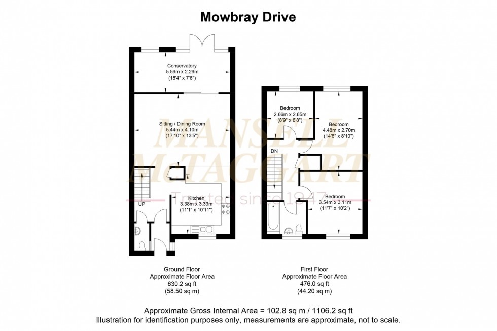 Floorplan for Mowbray Drive, Crawley, RH11