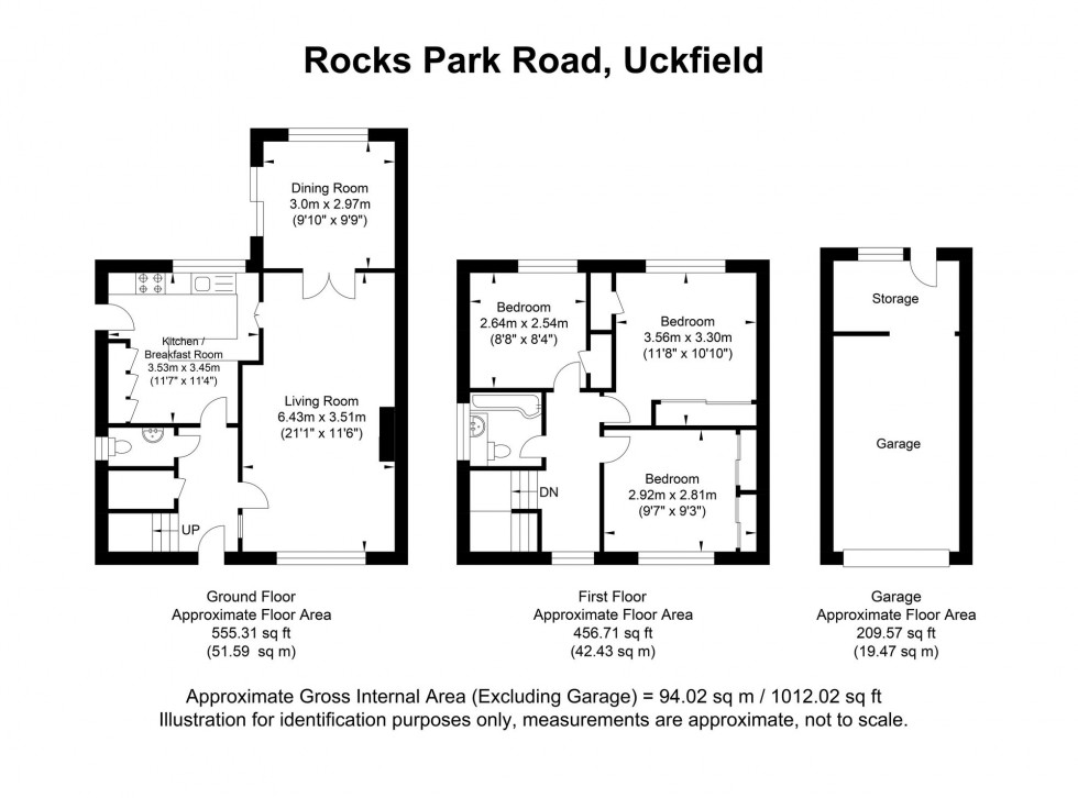Floorplan for Rocks Park Road, Uckfield, TN22