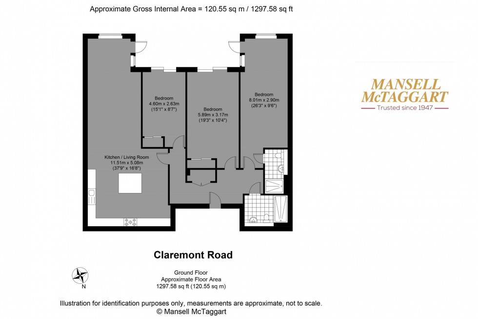 Floorplan for Claremont Road, Waters Edge, BN25