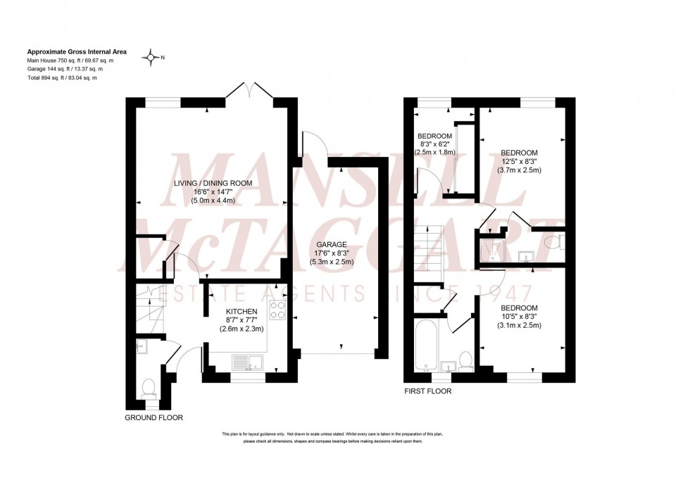Floorplan for Woolven Close, Burgess Hill, RH15