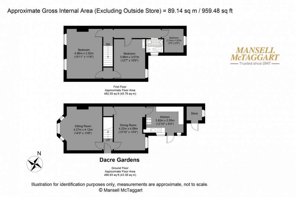 Floorplan for Dacre Gardens, Upper Beeding, BN44