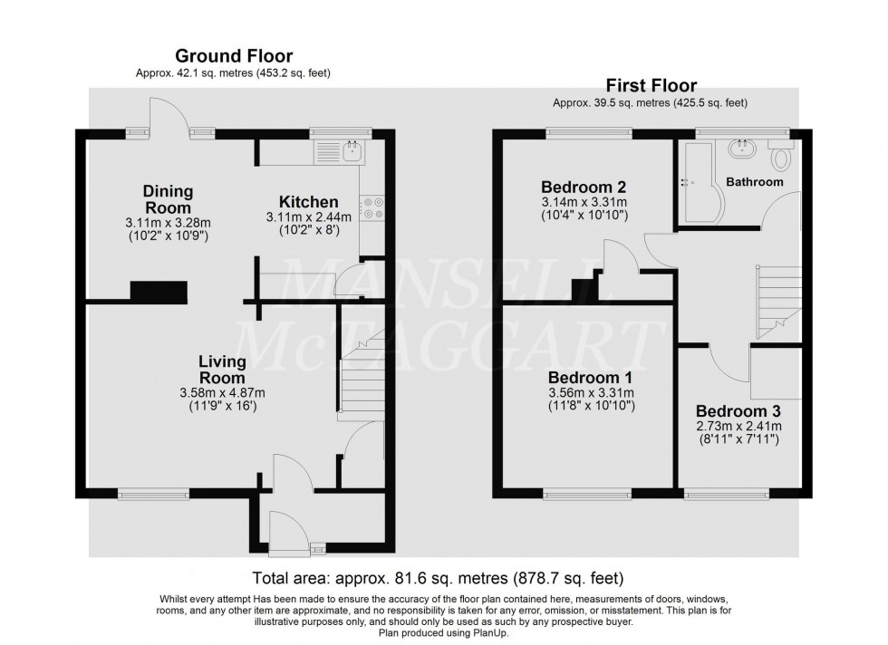 Floorplan for Rother Crescent, Crawley, RH11