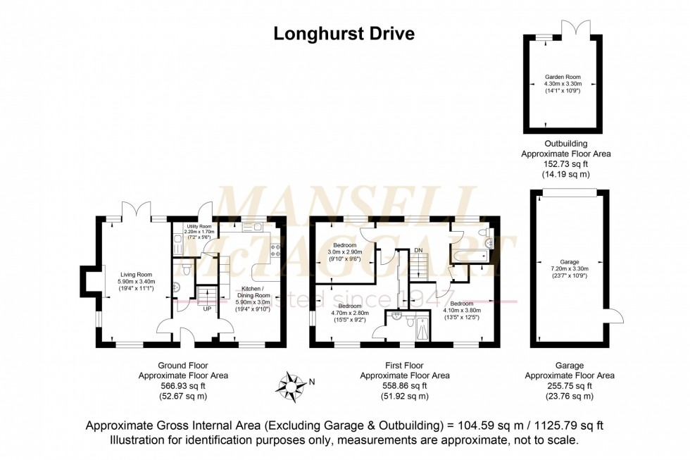 Floorplan for Longhurst Drive, Billingshurst, RH14