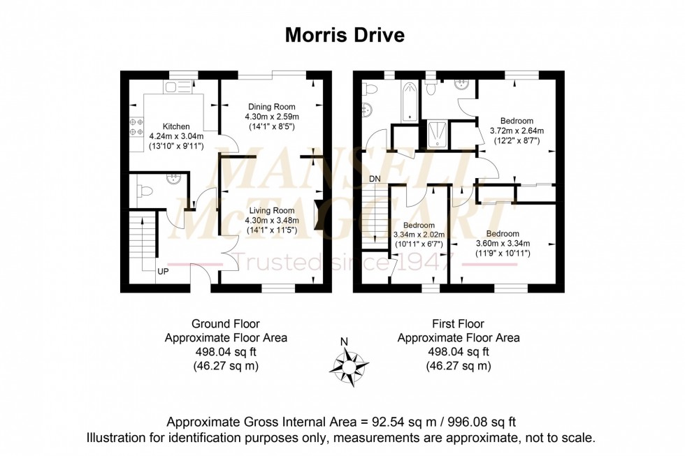Floorplan for Morris Drive, Billingshurst, RH14