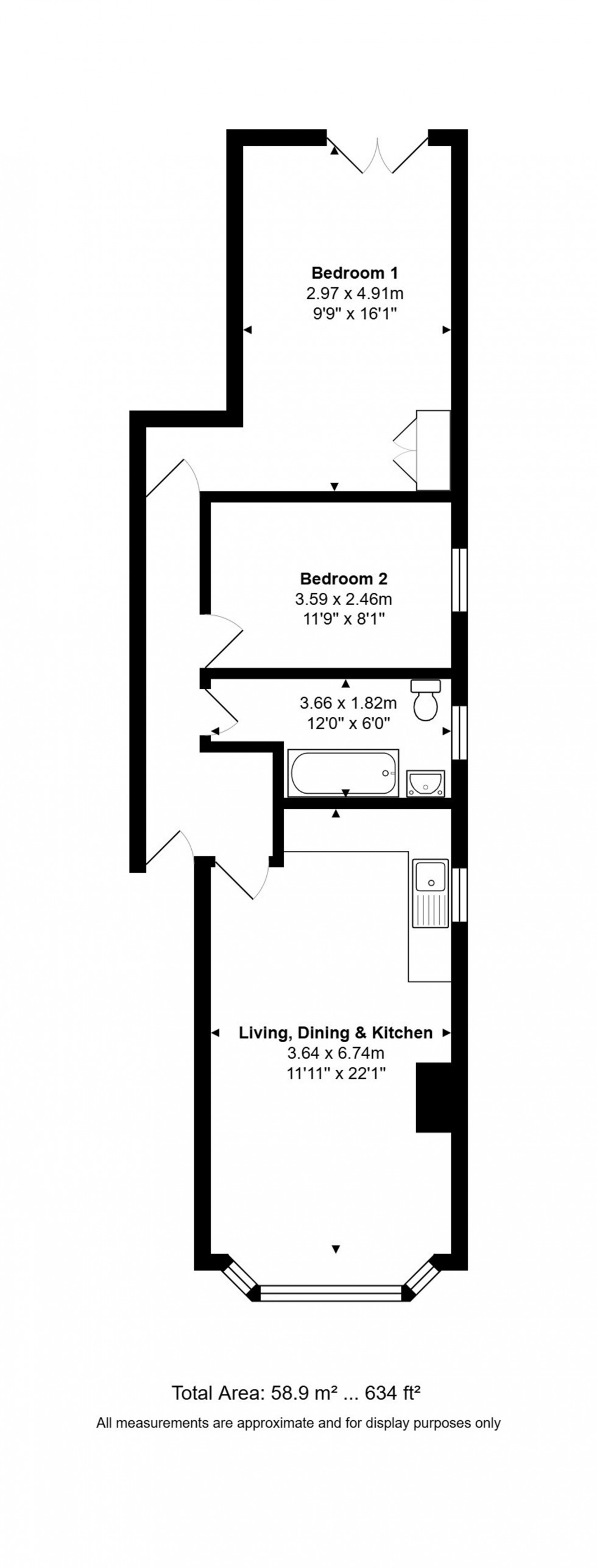 Floorplan for Reigate Road, Worthing, BN11