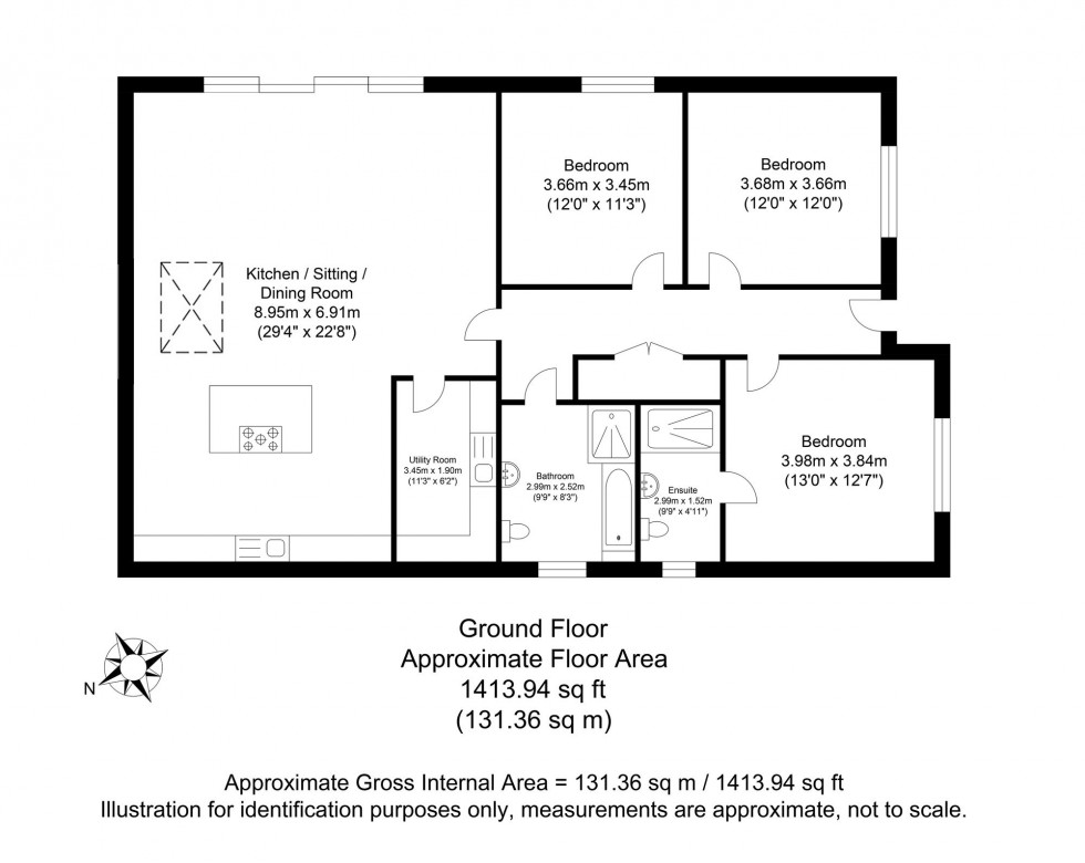 Floorplan for Bellamy Gardens, Lewes Road, BN8