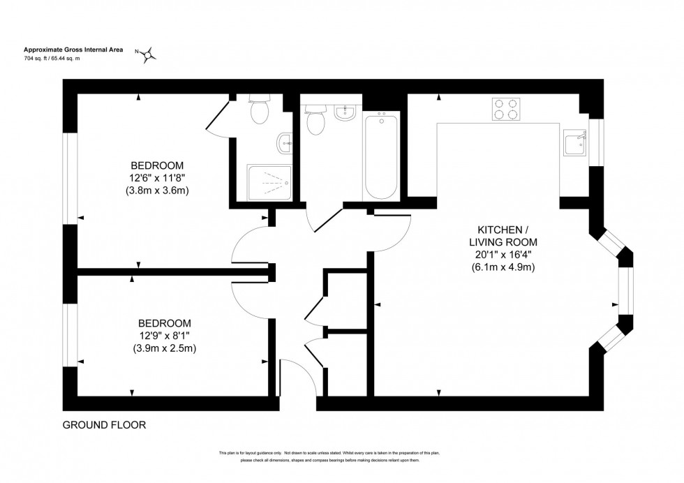 Floorplan for Church Avenue, Southlands Court Church Avenue, RH16