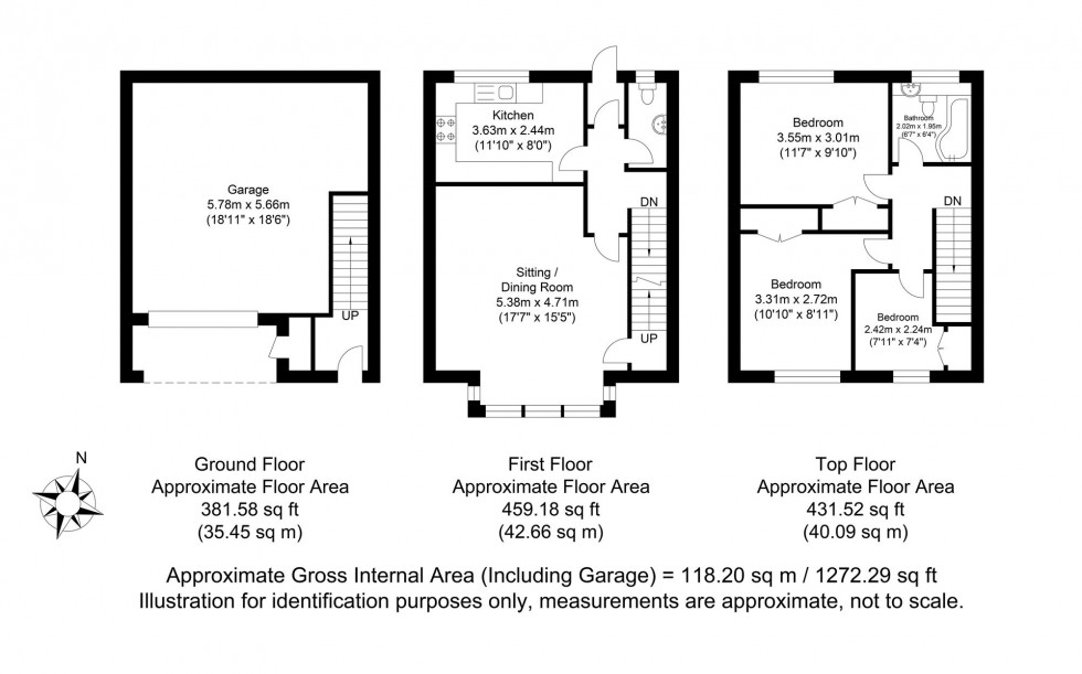 Floorplan for Middle Way, Lewes, BN7