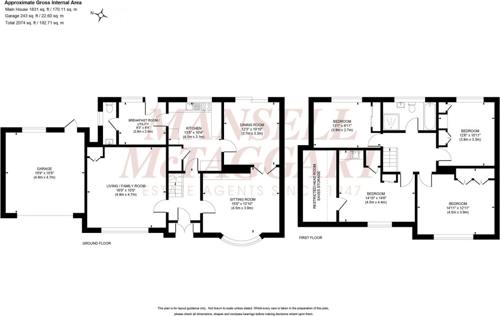 Floorplan for Woodwards Close, Burgess Hill, RH15