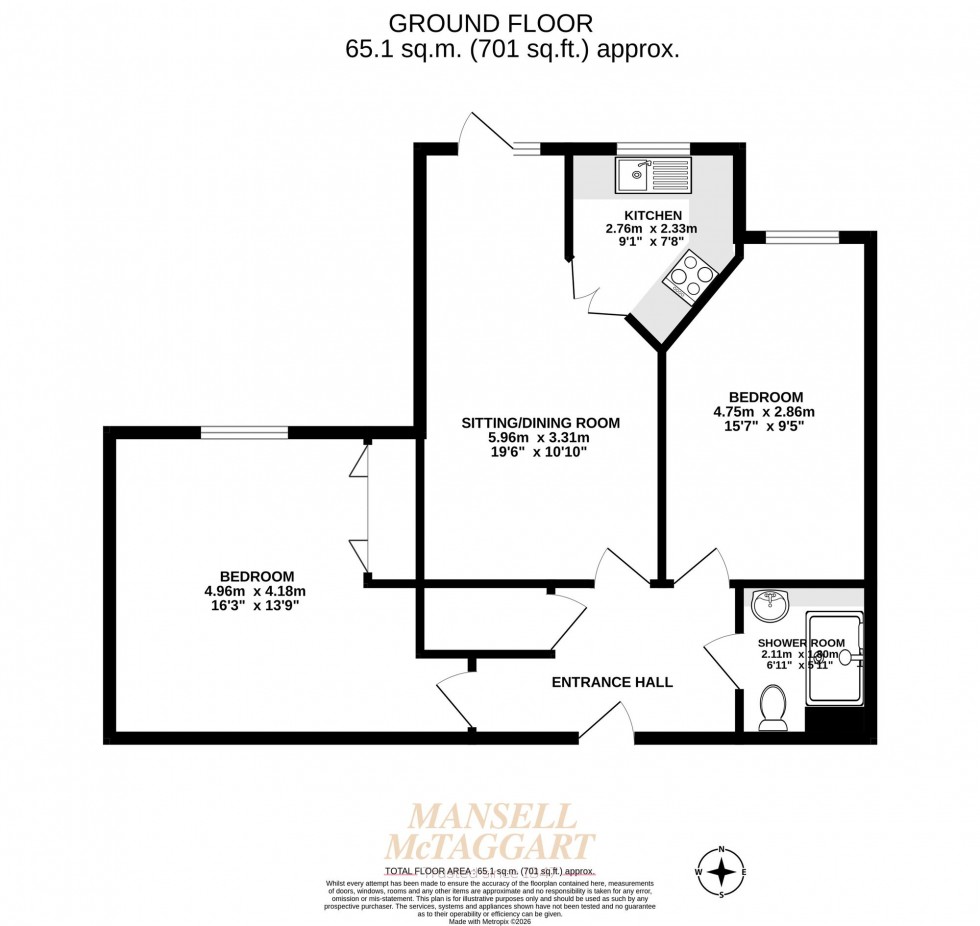 Floorplan for Massetts Road, Mitchell Court, RH6