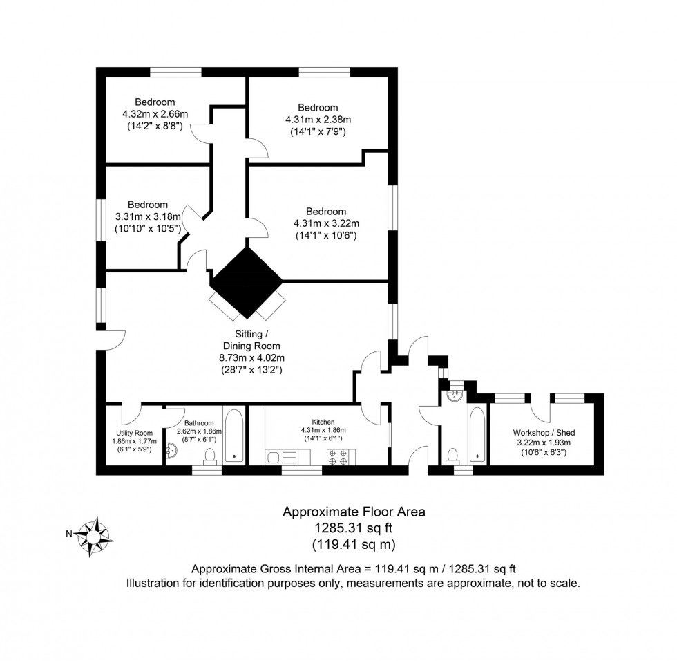 Floorplan for Brickhurst Lane, Laughton, BN8