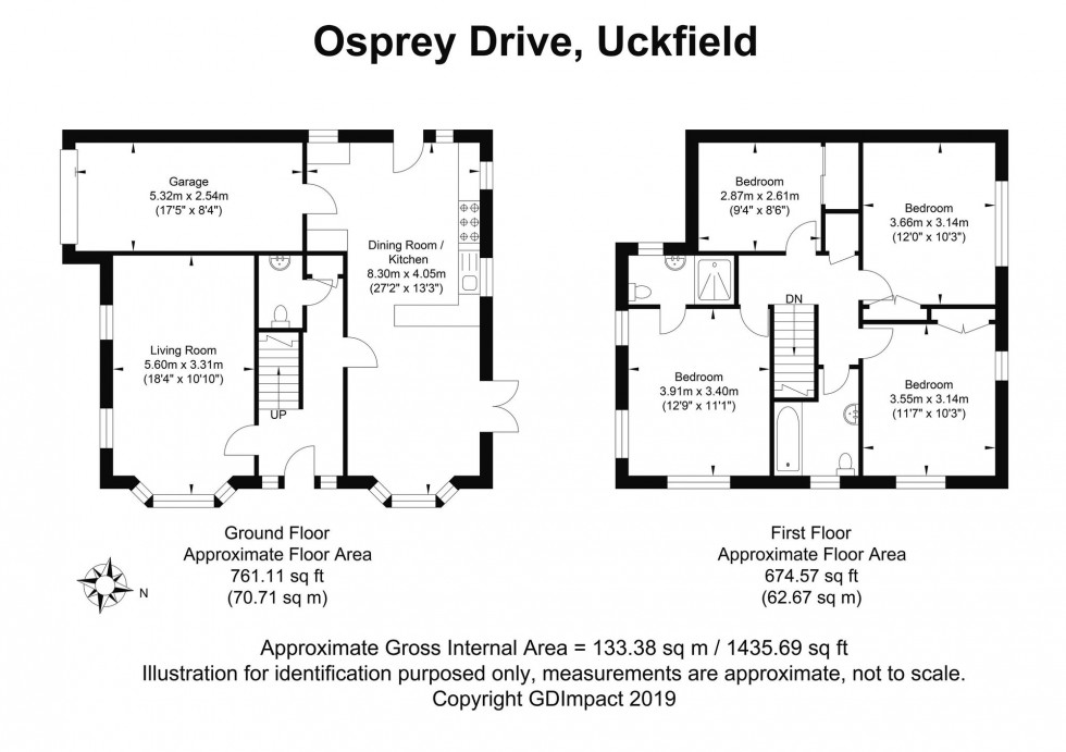 Floorplan for Osprey Drive, Uckfield, TN22
