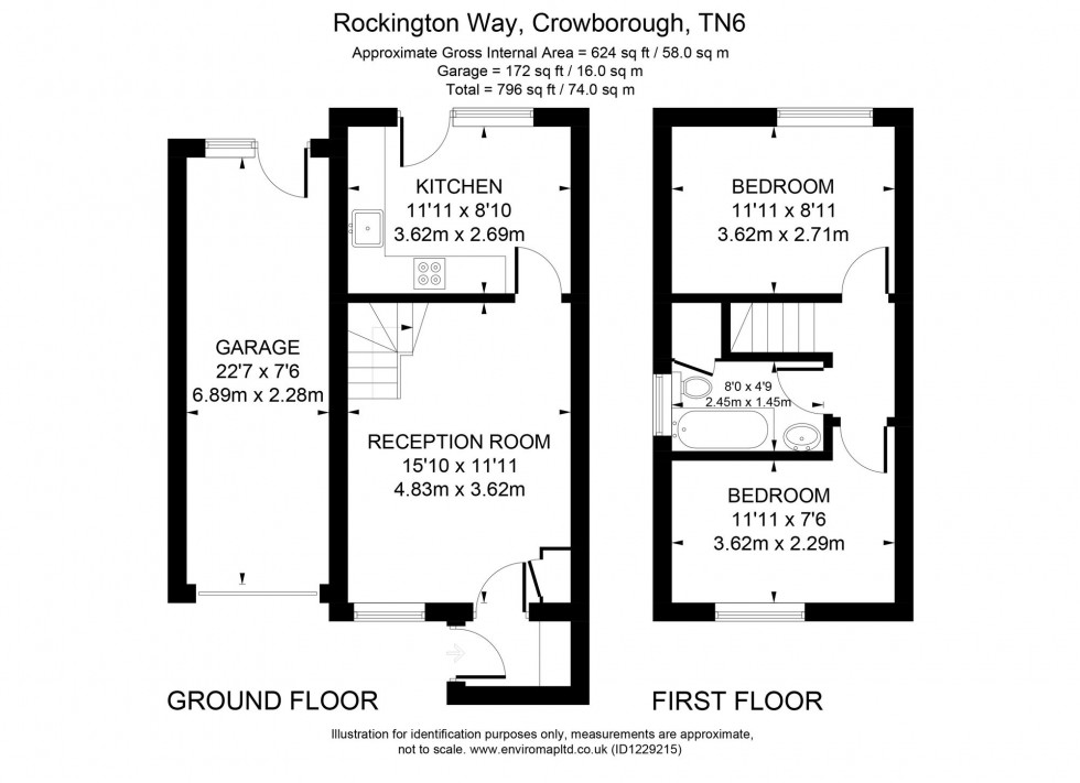 Floorplan for Rockington Way, Crowborough, TN6