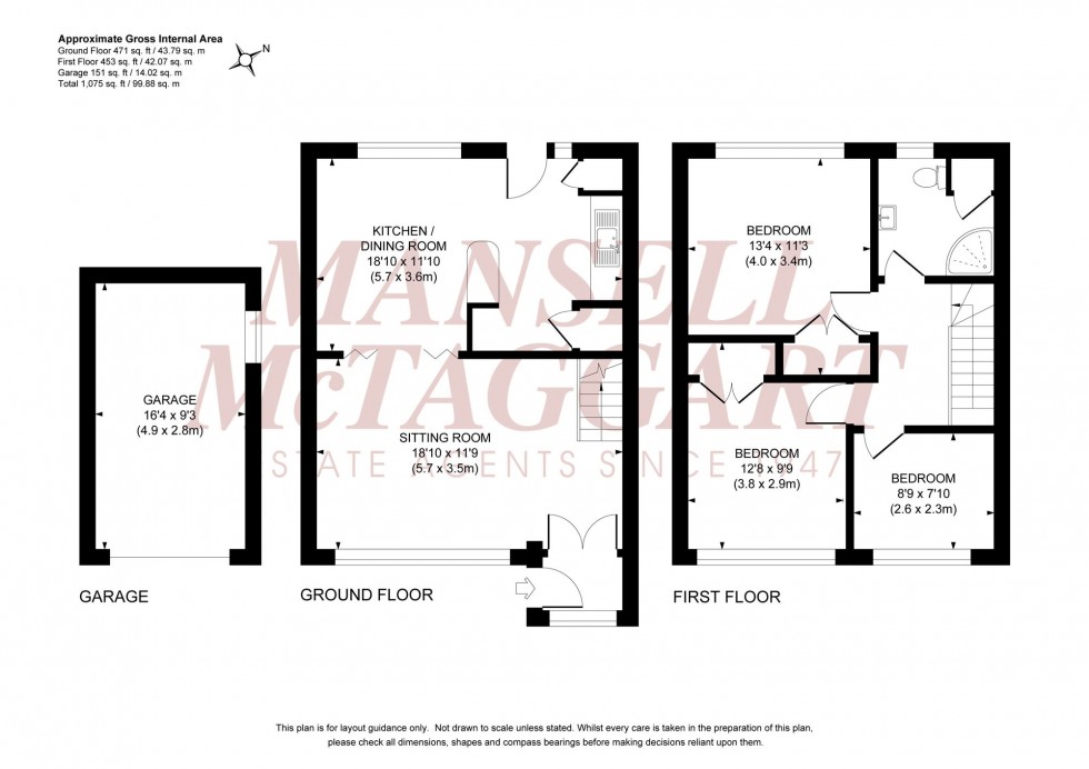 Floorplan for Queens Crescent, Burgess Hill, RH15