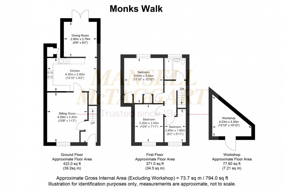 Floorplan for Monks Walk, Upper Beeding, BN44