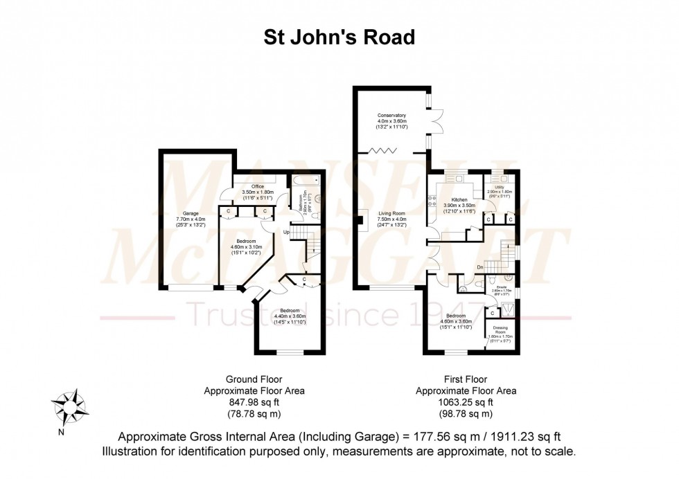Floorplan for St. Johns Road, Crowborough, TN6