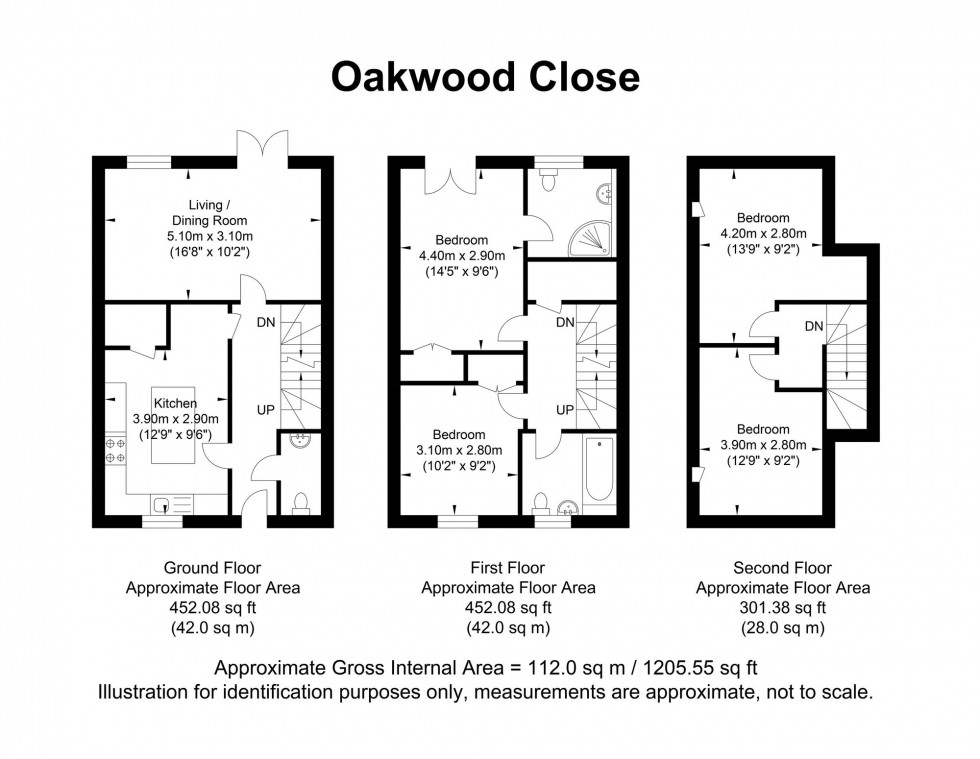 Floorplan for Oakwood Close, Five Ash Down, TN22