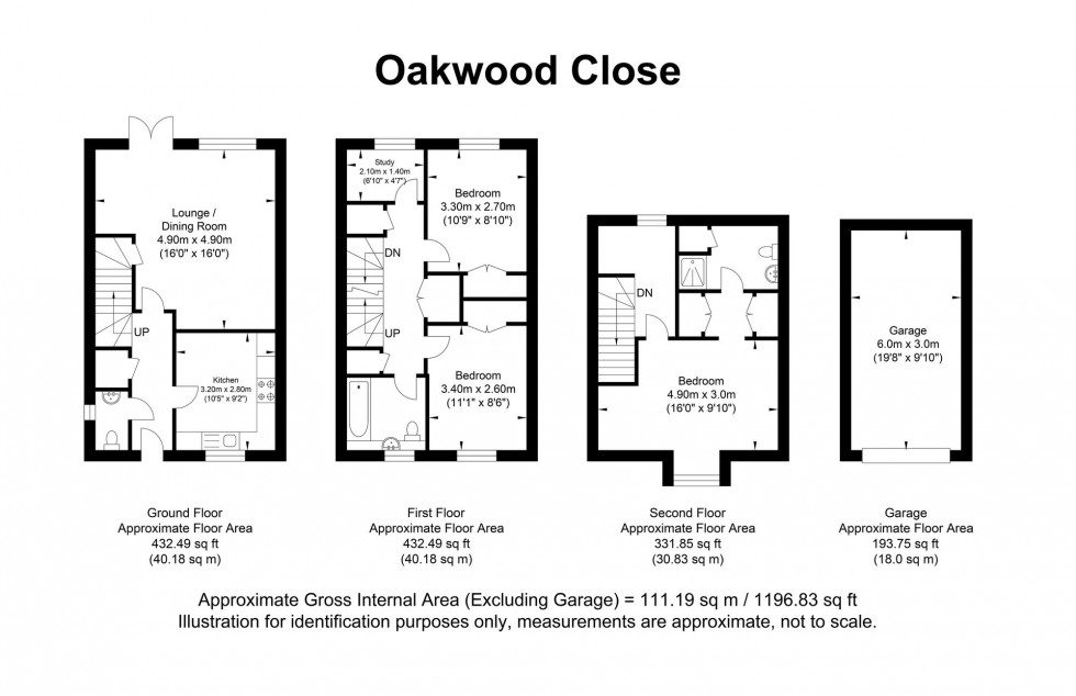 Floorplan for Oakwood Close, Five Ash Down, TN22