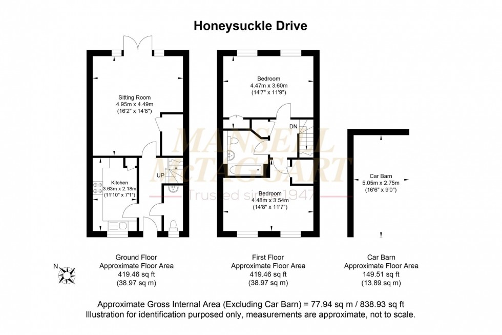 Floorplan for Honeysuckle Drive, Billingshurst, RH14