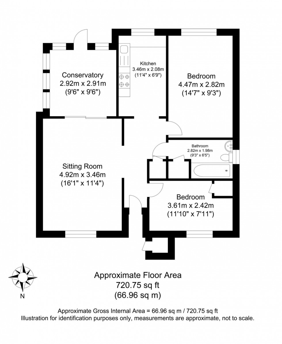 Floorplan for Warren Drive, Lewes, BN7
