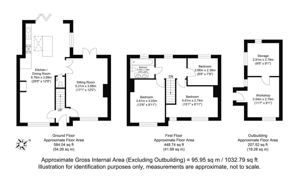 Floorplan for North Way, Lewes, BN7