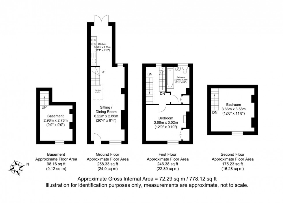 Floorplan for Sun Street, Lewes, BN7