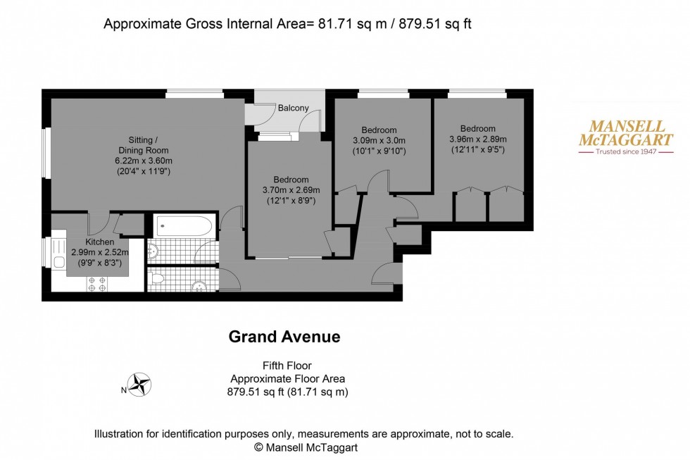 Floorplan for Grand Avenue, Hove, BN3