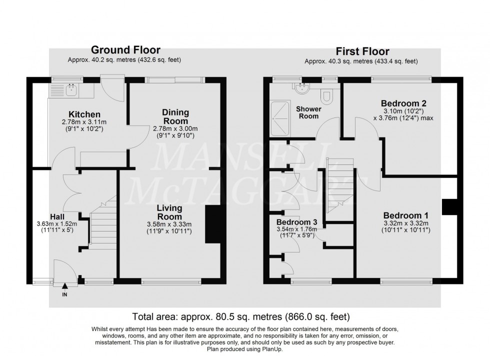 Floorplan for Treyford Close, Crawley, RH11