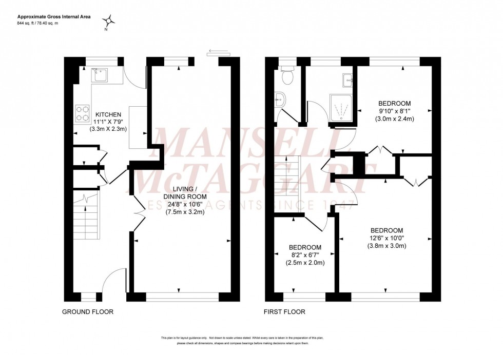 Floorplan for Marle Avenue, Burgess Hill, RH15
