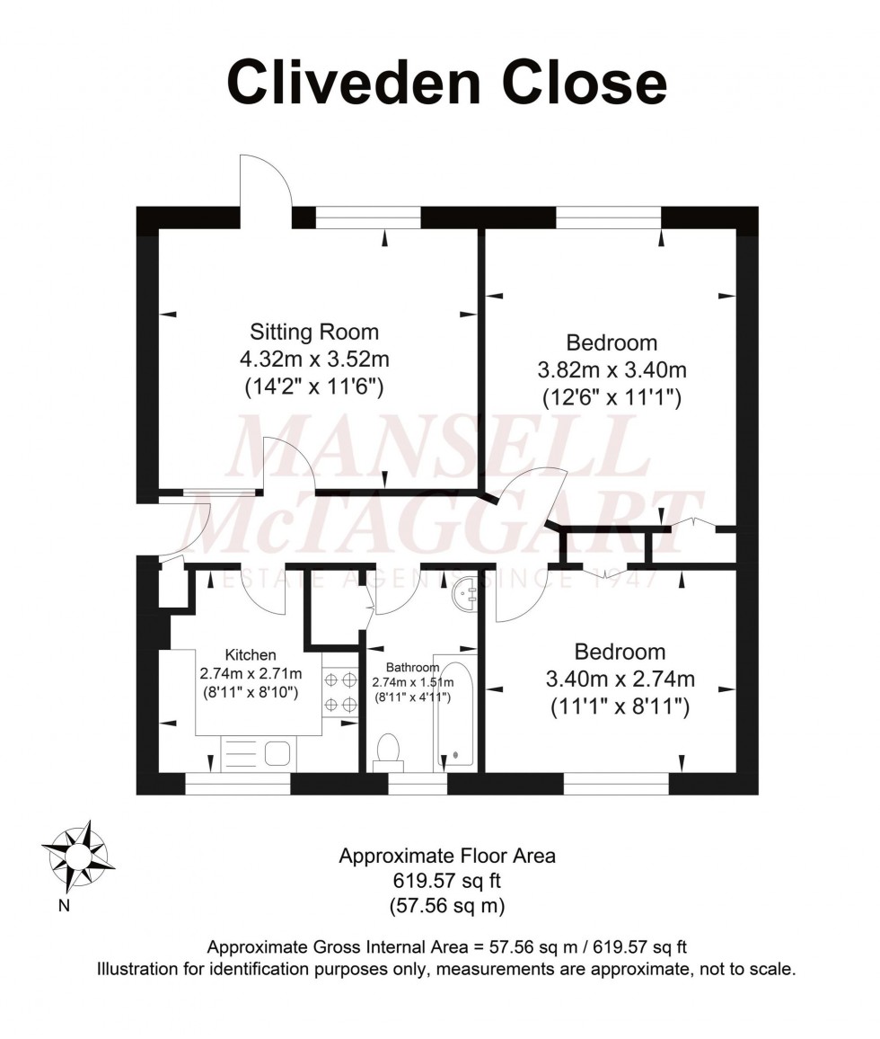 Floorplan for Cliveden Close, Brighton, BN1
