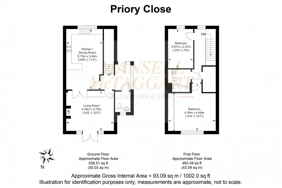 Floorplan for Priory Close, Storrington, RH20
