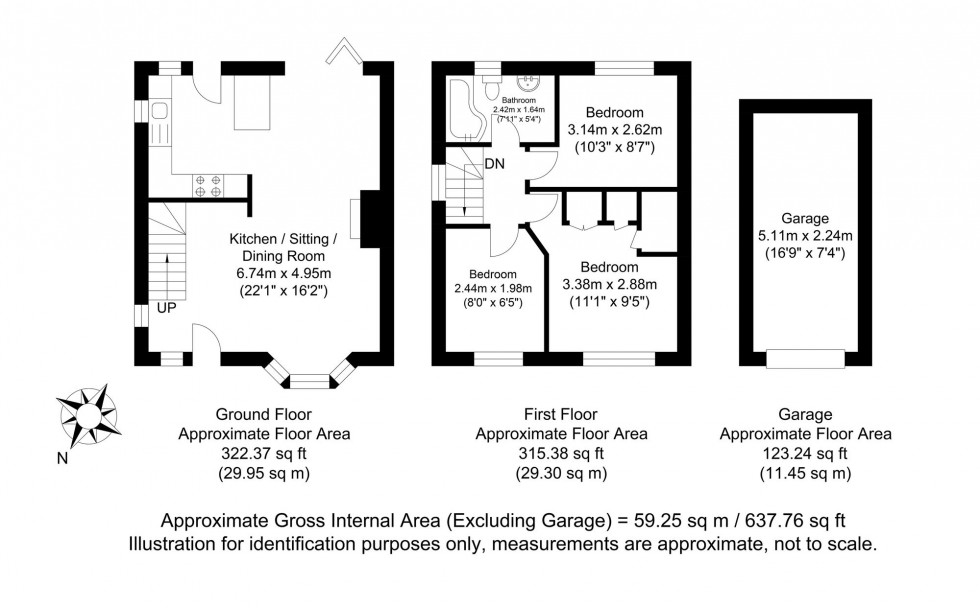 Floorplan for Winterbourne Close, Lewes, BN7