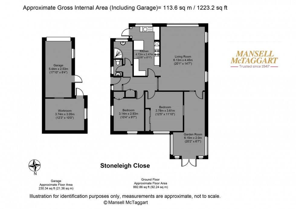 Floorplan for Stoneleigh Close, Brighton, BN1