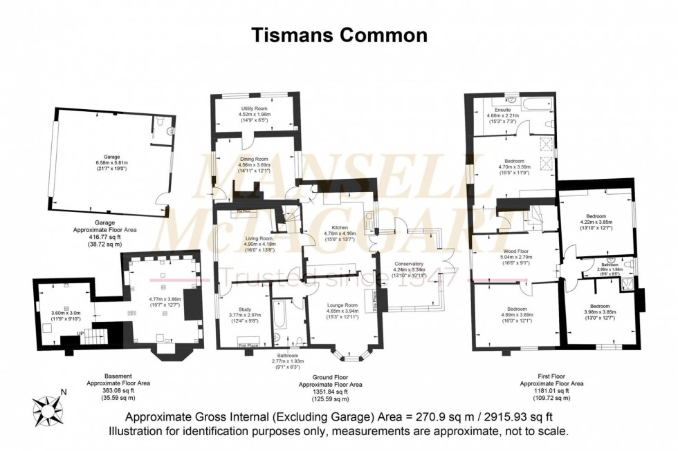 Floorplan for Tismans Common, Rudgwick, RH12