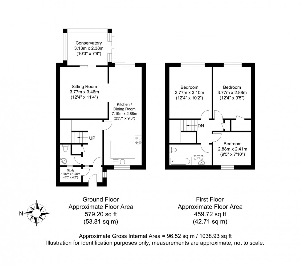 Floorplan for Harvard Close, Lewes, BN7