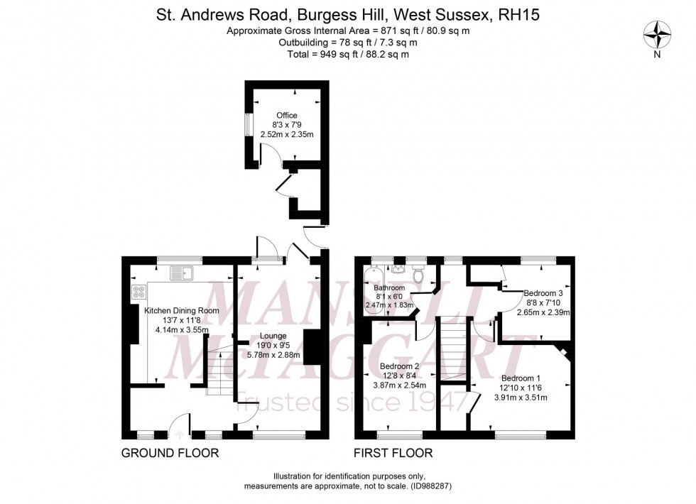 Floorplan for St. Andrews Road, Burgess Hill, RH15