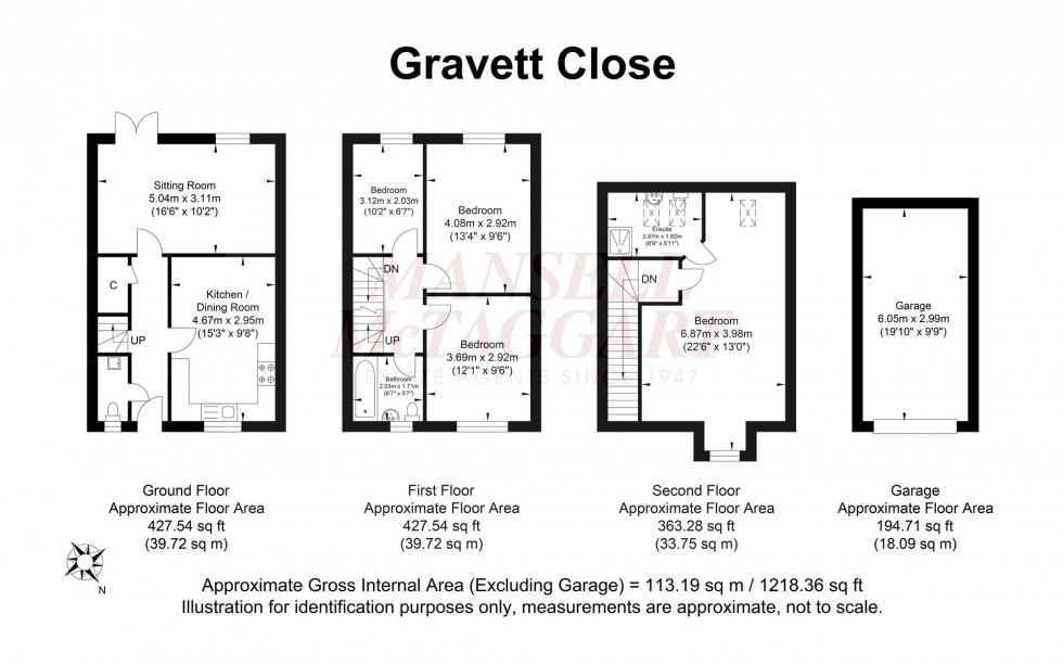 Floorplan for Gravett Close, Billingshurst, RH14