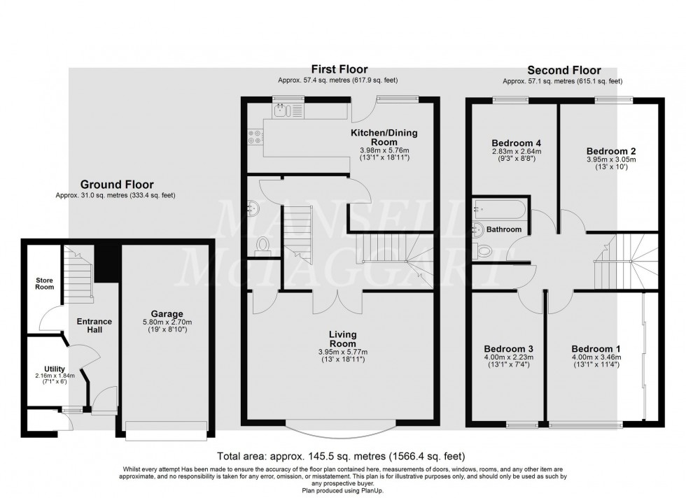 Floorplan for Garden Wood Road, East Grinstead, RH19