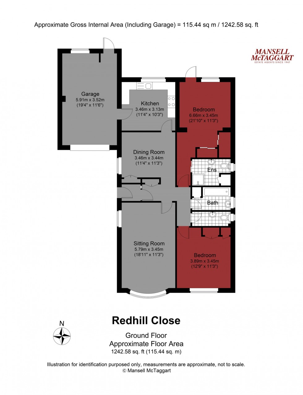 Floorplan for Redhill Close, Brighton, BN1