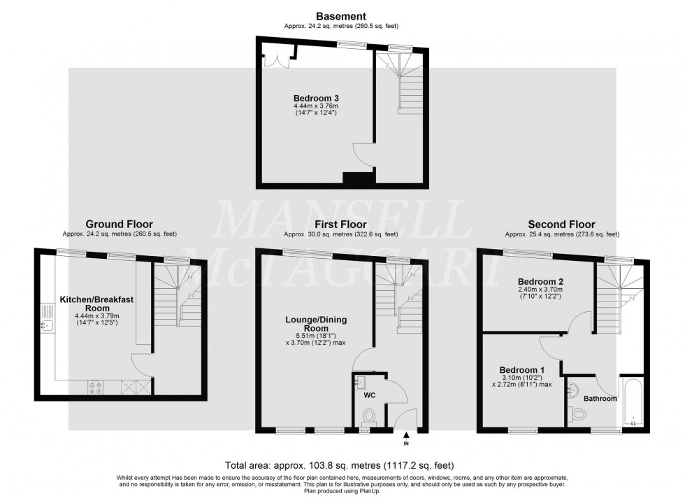 Floorplan for Portland Road, East Grinstead, RH19