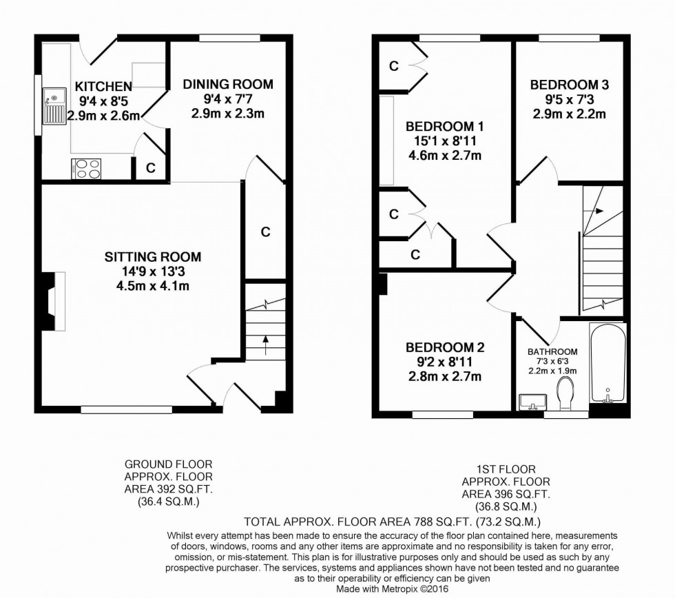 Floorplan for Nevill Road, Uckfield, TN22
