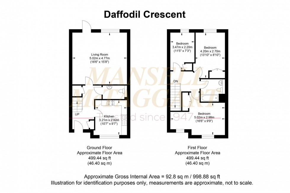 Floorplan for Daffodil Crescent, Crawley, RH10