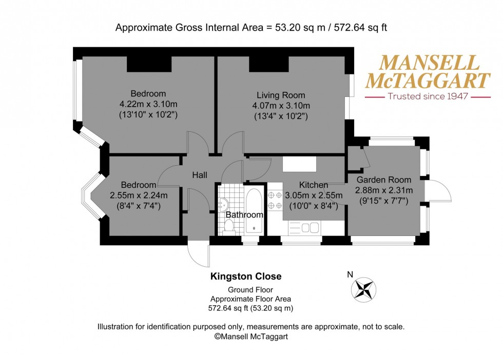Floorplan for Kingston Close, Shoreham-By-Sea, BN43
