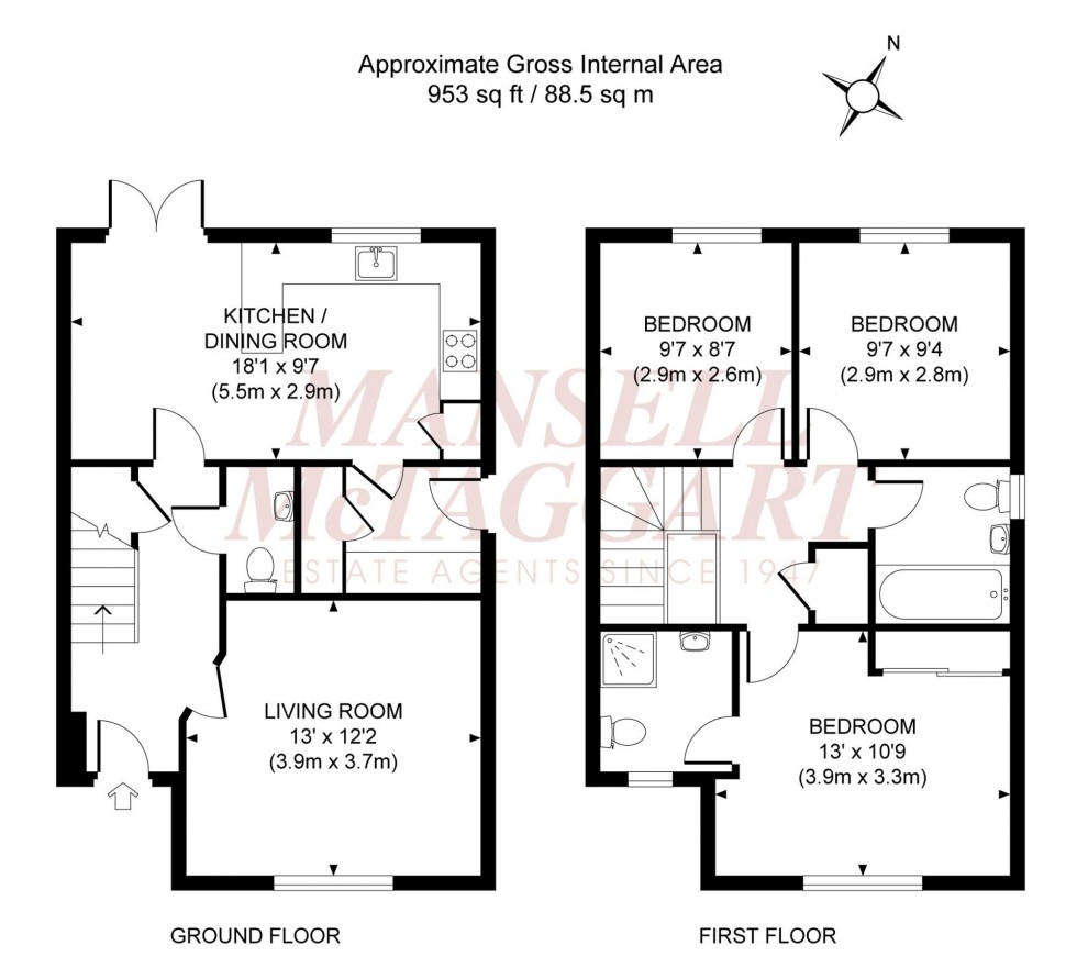 Floorplan for Icarus Avenue, Burgess Hill, RH15