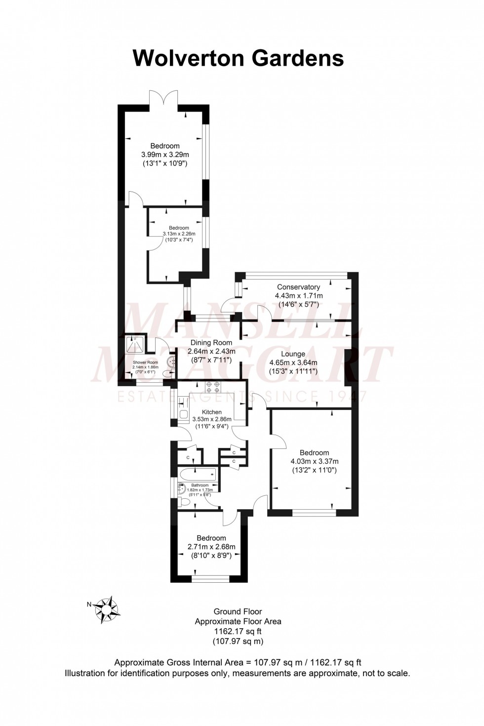 Floorplan for Wolverton Gardens, Horley, RH6