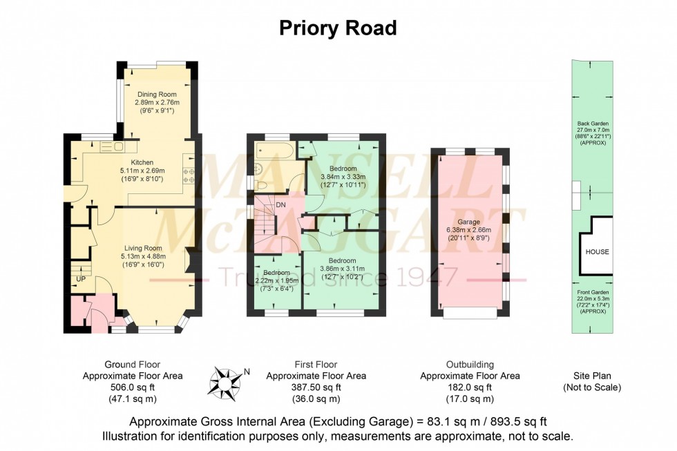 Floorplan for Priory Road, Hassocks, BN6